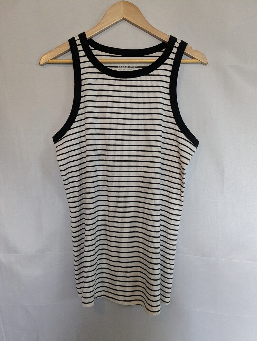 Torrid Super Soft Rib Knit Stripe Tank Top Long Tunic Scoop Neck Ringer Top 2X